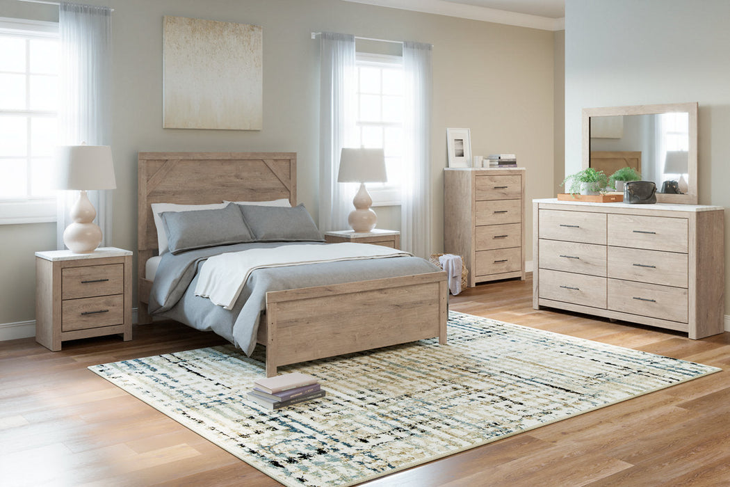 Senniberg Light Brown/White Full Panel Bed - SET | B1191-55 | B1191-86 - Vega Furniture