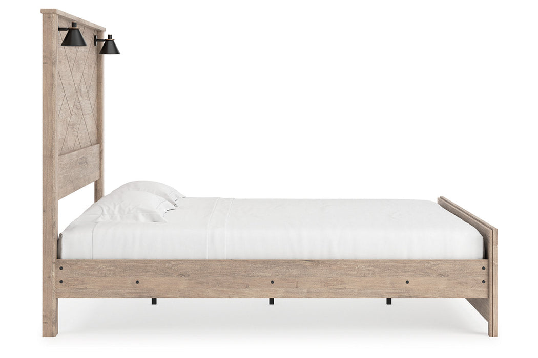 Senniberg Light Brown/White King Panel Bed - SET | B1191-56 | B1191-58 | B1191-99 - Vega Furniture