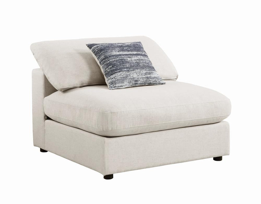 Serene Beige Upholstered Armless Chair - 551321 - Vega Furniture
