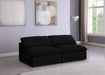 Serene Black Linen Textured Deluxe Modular Down Filled Cloud-Like Comfort Overstuffed 78" Armless Sofa - 601Black-S78 - Vega Furniture