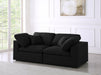 Serene Black Linen Textured Deluxe Modular Down Filled Cloud-Like Comfort Overstuffed 80 Loveseat - 601Black-S80 - Vega Furniture