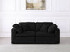 Serene Black Linen Textured Deluxe Modular Down Filled Cloud-Like Comfort Overstuffed 80 Loveseat - 601Black-S80 - Vega Furniture