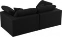 Serene Black Linen Textured Deluxe Modular Down Filled Cloud-Like Comfort Overstuffed 80 Loveseat - 601Black-S80 - Vega Furniture