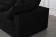 Serene Black Linen Textured Deluxe Modular Down Filled Cloud-Like Comfort Overstuffed 80 Loveseat - 601Black-S80 - Vega Furniture