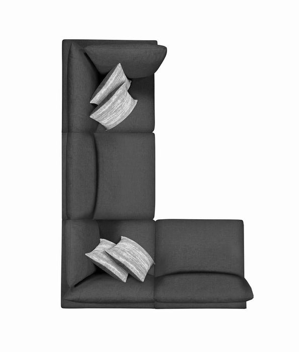 Serene Charcoal Upholstered Armless Chair - 551324 - Vega Furniture