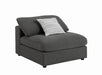 Serene Charcoal Upholstered Armless Chair - 551324 - Vega Furniture