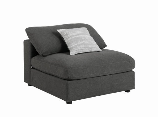 Serene Charcoal Upholstered Armless Chair - 551324 - Vega Furniture