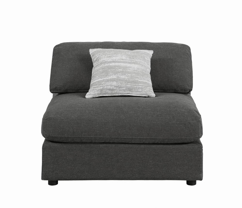 Serene Charcoal Upholstered Armless Chair - 551324 - Vega Furniture