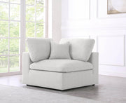Serene Cream Linen Textured Deluxe Modular Down Filled Cloud-Like Comfort Overstuffed Chair - 601Cream-Corner - Vega Furniture