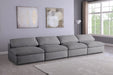 Serene Grey Linen Textured Deluxe Modular Down Filled Cloud-Like Comfort Overstuffed 156" Armless Sofa - 601Grey-S156 - Vega Furniture