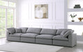 Serene Grey Linen Textured Deluxe Modular Down Filled Cloud-Like Comfort Overstuffed 158" Sofa - 601Grey-S158 - Vega Furniture