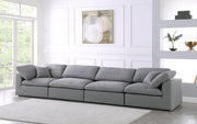 Serene Grey Linen Textured Deluxe Modular Down Filled Cloud-Like Comfort Overstuffed 158