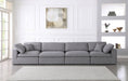 Serene Grey Linen Textured Deluxe Modular Down Filled Cloud-Like Comfort Overstuffed 158" Sofa - 601Grey-S158 - Vega Furniture