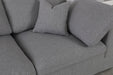 Serene Grey Linen Textured Deluxe Modular Down Filled Cloud-Like Comfort Overstuffed 158" Sofa - 601Grey-S158 - Vega Furniture