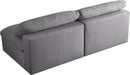 Serene Grey Linen Textured Deluxe Modular Down Filled Cloud-Like Comfort Overstuffed 78" Armless Loveseat - 601Grey-S78 - Vega Furniture