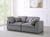 Serene Grey Linen Textured Deluxe Modular Down Filled Cloud-Like Comfort Overstuffed 80 Loveseat - 601Grey-S80 - Vega Furniture