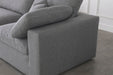 Serene Grey Linen Textured Deluxe Modular Down Filled Cloud-Like Comfort Overstuffed 80 Loveseat - 601Grey-S80 - Vega Furniture