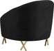 Serpentine Black Velvet Chair - 679Black-C - Vega Furniture