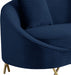 Serpentine Blue Velvet Loveseat - 679Navy-L - Vega Furniture