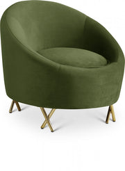 Serpentine Green Velvet Chair - 679Olive-C - Vega Furniture