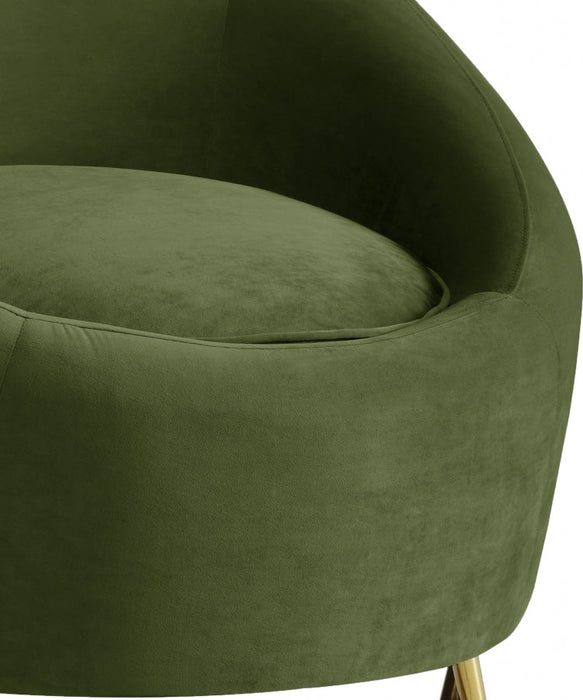 Serpentine Green Velvet Chair - 679Olive-C - Vega Furniture