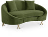 Serpentine Green Velvet Loveseat - 679Olive-L - Vega Furniture