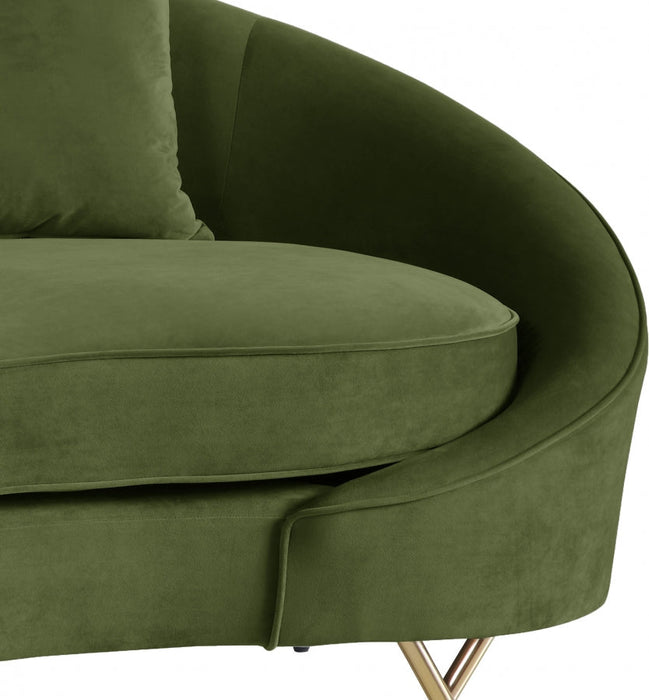 Serpentine Green Velvet Loveseat - 679Olive-L - Vega Furniture