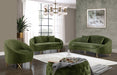 Serpentine Green Velvet Loveseat - 679Olive-L - Vega Furniture