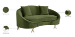 Serpentine Green Velvet Loveseat - 679Olive-L - Vega Furniture