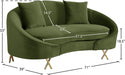 Serpentine Green Velvet Loveseat - 679Olive-L - Vega Furniture