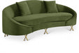 Serpentine Green Velvet Sofa - 679Olive-S - Vega Furniture