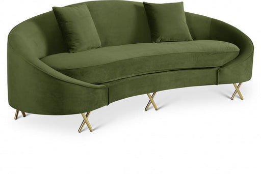 Serpentine Green Velvet Sofa - 679Olive-S - Vega Furniture