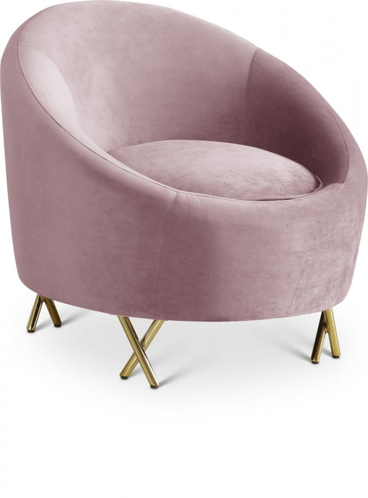 Serpentine Pink Velvet Chair - 679Pink-C - Vega Furniture