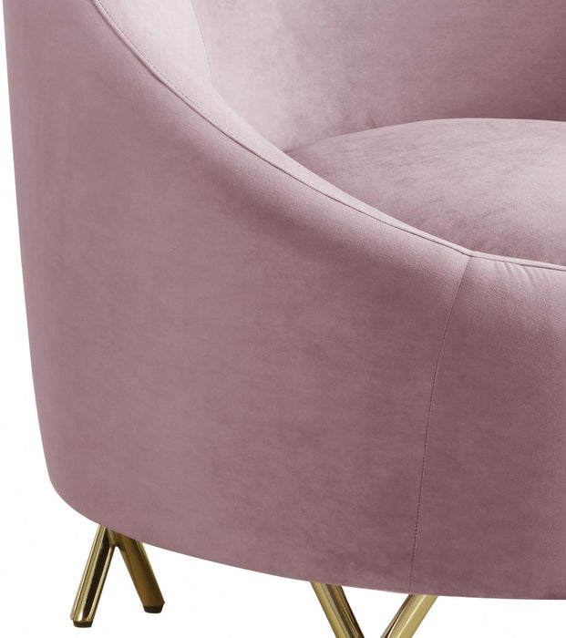 Serpentine Pink Velvet Chair - 679Pink-C - Vega Furniture