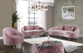 Serpentine Pink Velvet Loveseat - 679Pink-L - Vega Furniture