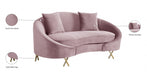 Serpentine Pink Velvet Loveseat - 679Pink-L - Vega Furniture