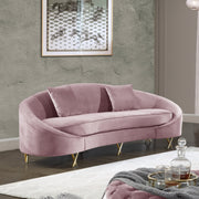 Serpentine Pink Velvet Sofa - 679Pink-S - Vega Furniture
