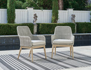 Seton Creek Gray Outdoor Dining Arm Chair (Set of 2) - P798-601A - Vega Furniture