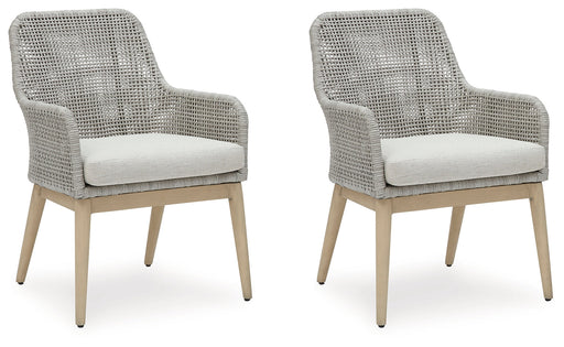 Seton Creek Gray Outdoor Dining Arm Chair (Set of 2) - P798-601A - Vega Furniture