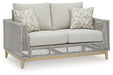 Seton Creek Gray Outdoor Loveseat with Cushion - P798-835 - Vega Furniture