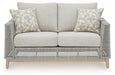 Seton Creek Gray Outdoor Loveseat with Cushion - P798-835 - Vega Furniture