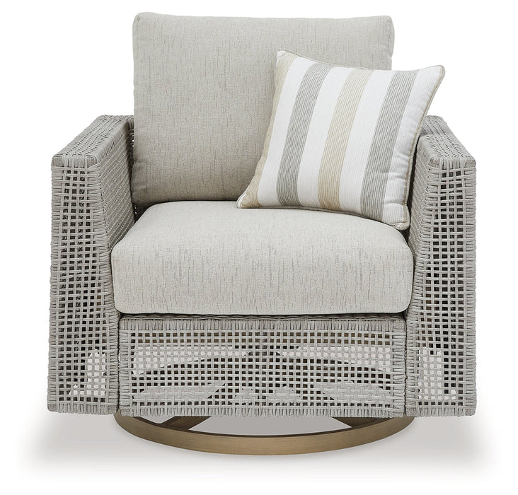 Seton Creek Gray Outdoor Swivel Lounge with Cushion - P798-821 - Vega Furniture