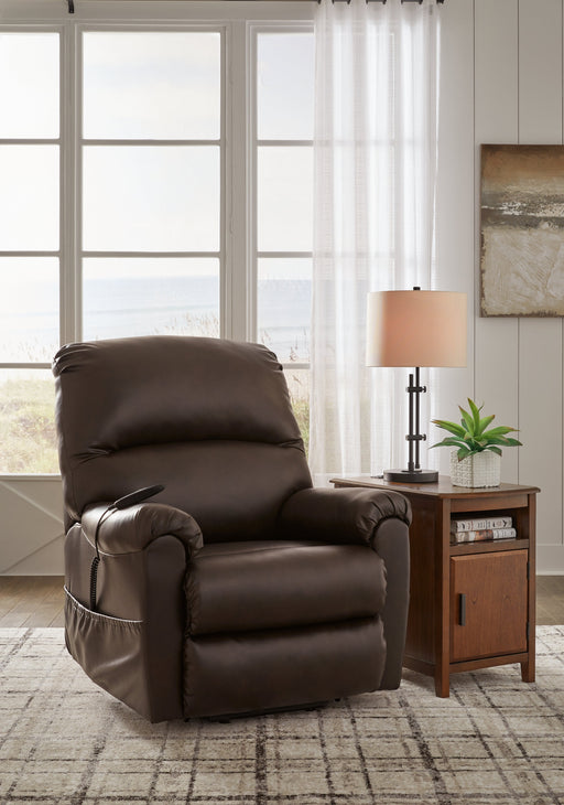 Shadowboxer Chocolate Power Lift Recliner - 4710412 - Vega Furniture