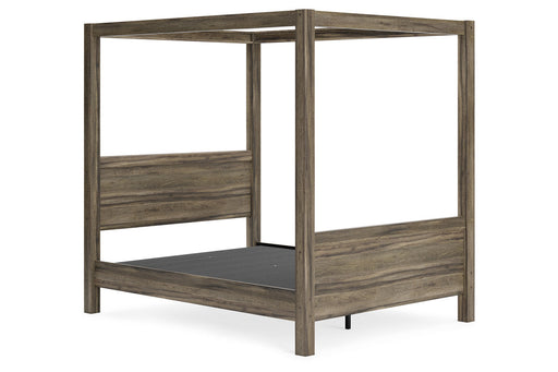 Shallifer Brown Queen Canopy Bed - SET | EB1104-161 | EB1104-171 | EB1104-198 - Vega Furniture