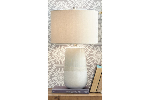 Shavon Beige/White Table Lamp - L100724 - Vega Furniture