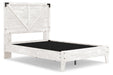 Shawburn White/Dark Charcoal Gray Full Crossbuck Panel Platform Bed - SET | EB4121-112 | EB4121-156 - Vega Furniture