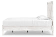 Shawburn White/Dark Charcoal Gray Full Crossbuck Panel Platform Bed - SET | EB4121-112 | EB4121-156 - Vega Furniture