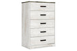 Shawburn Whitewash/Charcoal Gray Chest of Drawers - EB4121-245 - Vega Furniture