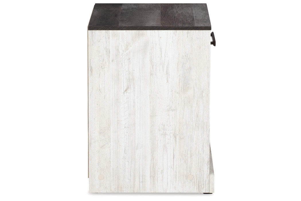 Shawburn Whitewash/Charcoal Gray Nightstand - EB4121-291 - Vega Furniture