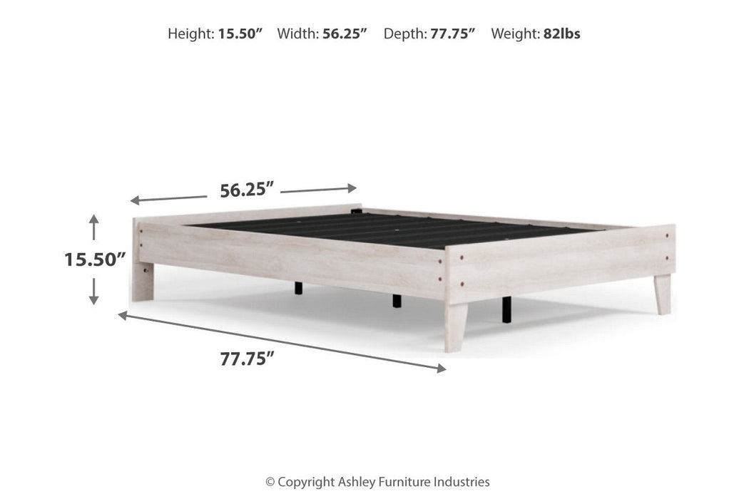 Shawburn Whitewash Full Platform Bed - EB4121-112 - Vega Furniture